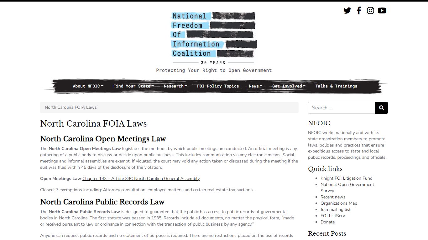 North Carolina FOIA Laws – National Freedom of Information ...